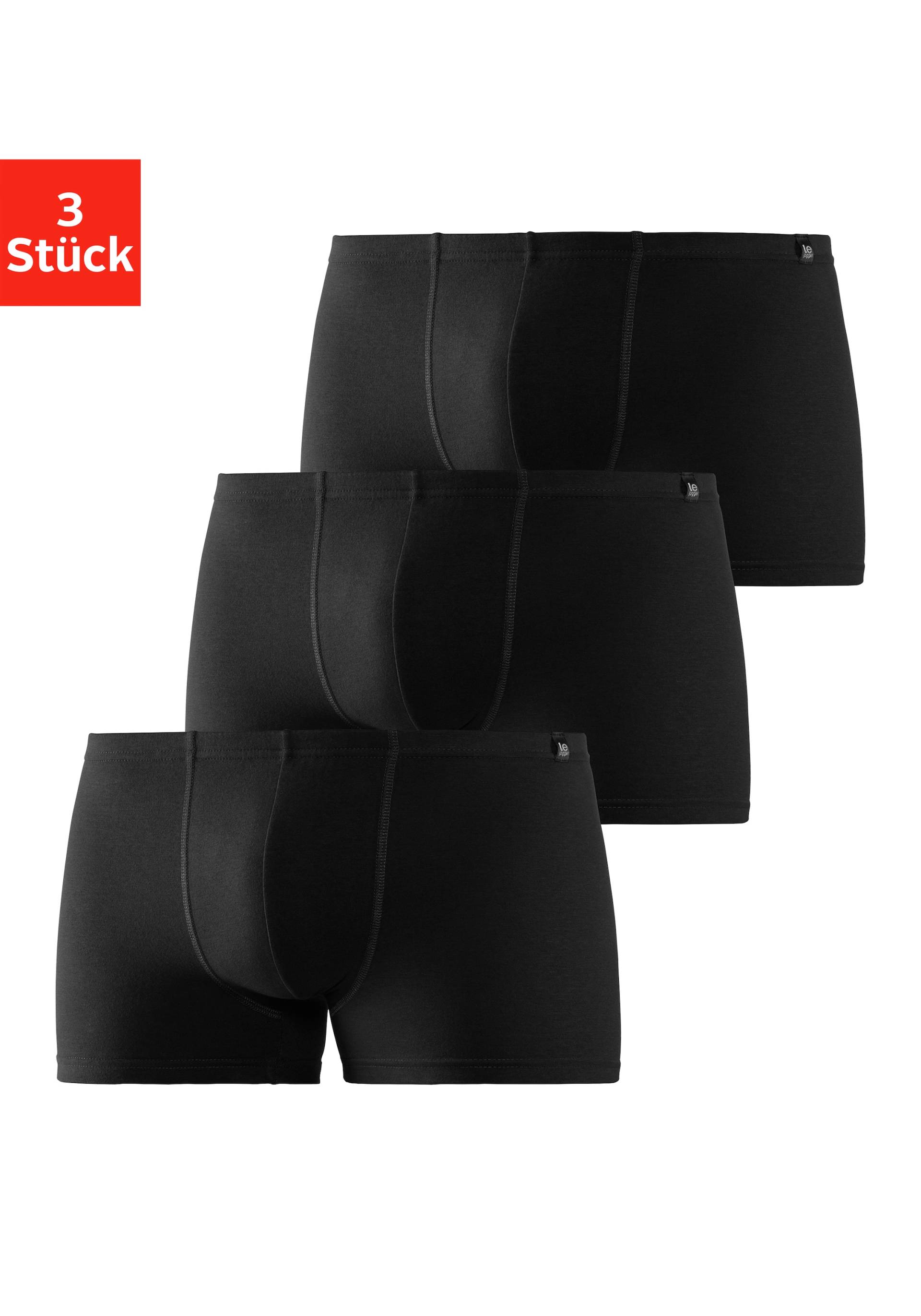 le jogger® Boxer »Boxershorts für Herren«, (Packung, 3 St.), schmaler Bund mit Markenlabel von le jogger®