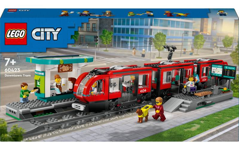 LEGO® Konstruktionsspielsteine »City Strassenbahn mit Haltestelle 60423«, (811 St.) von lego®