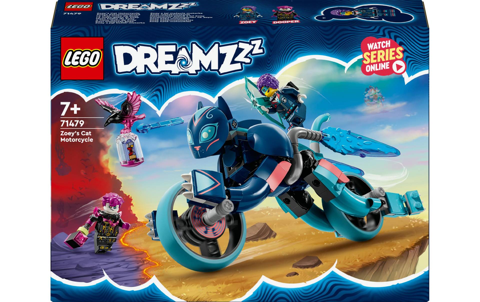 LEGO® Konstruktionsspielsteine »DreamZzz Zoeys Katzenmotorrad 71479«, (226 St.) von lego®