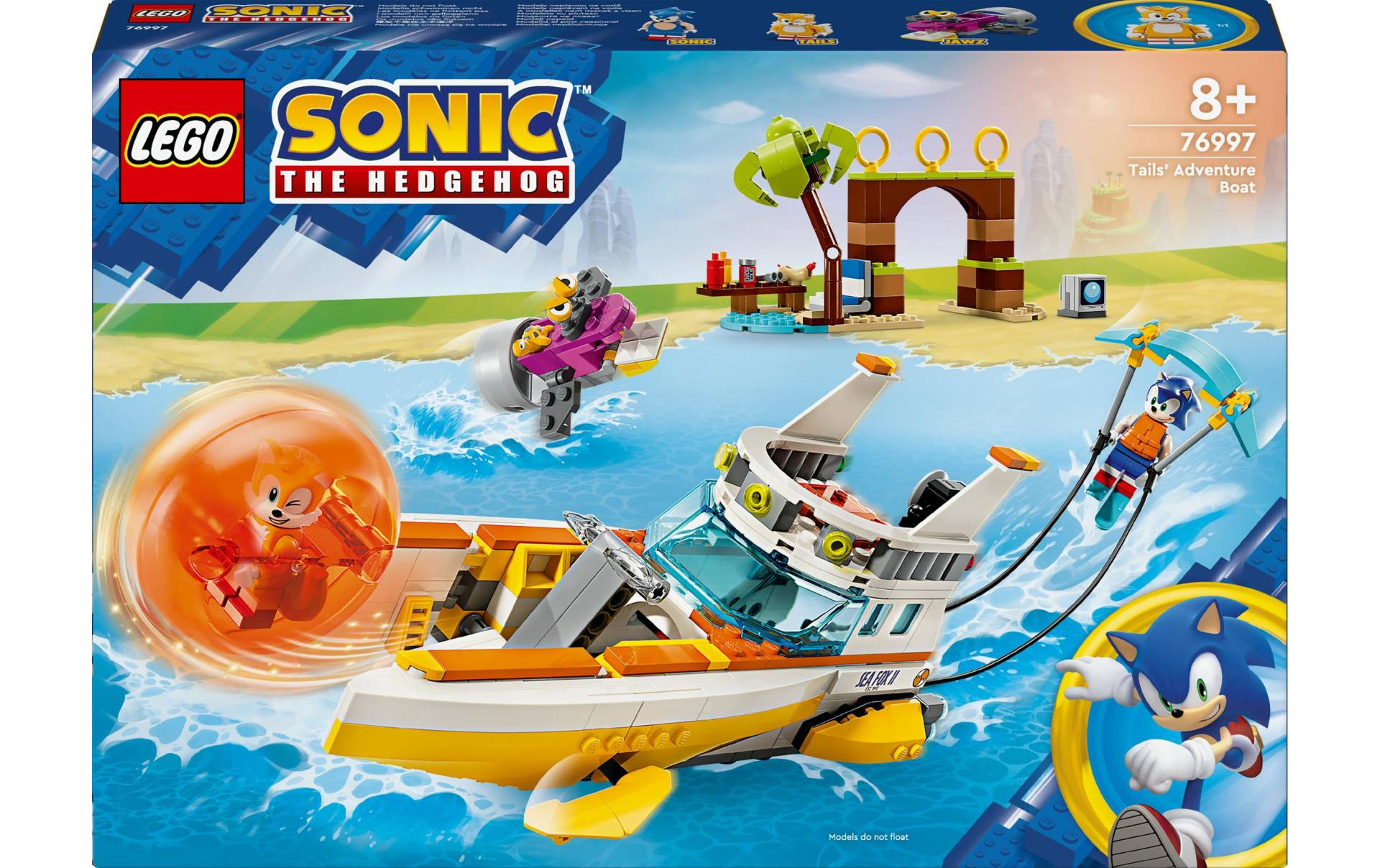 LEGO® Konstruktionsspielsteine »Sonic Tails Abenteuerboot 76997«, (393 St.) von lego®