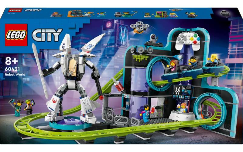 LEGO® Spielbausteine »City Achterbahn mit Roboter-Mech 60421«, (986 St.) von lego®