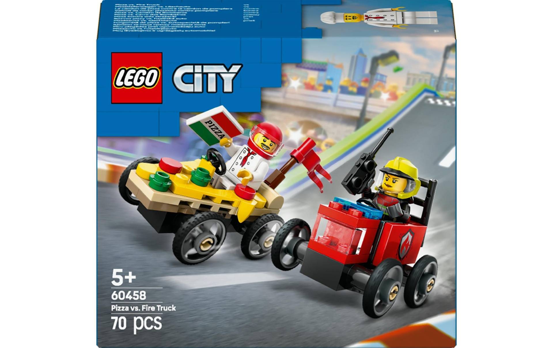 LEGO® Spielbausteine »City Pizzalieferwagen vs. Löschauto 60460«, (70 St.) von lego®