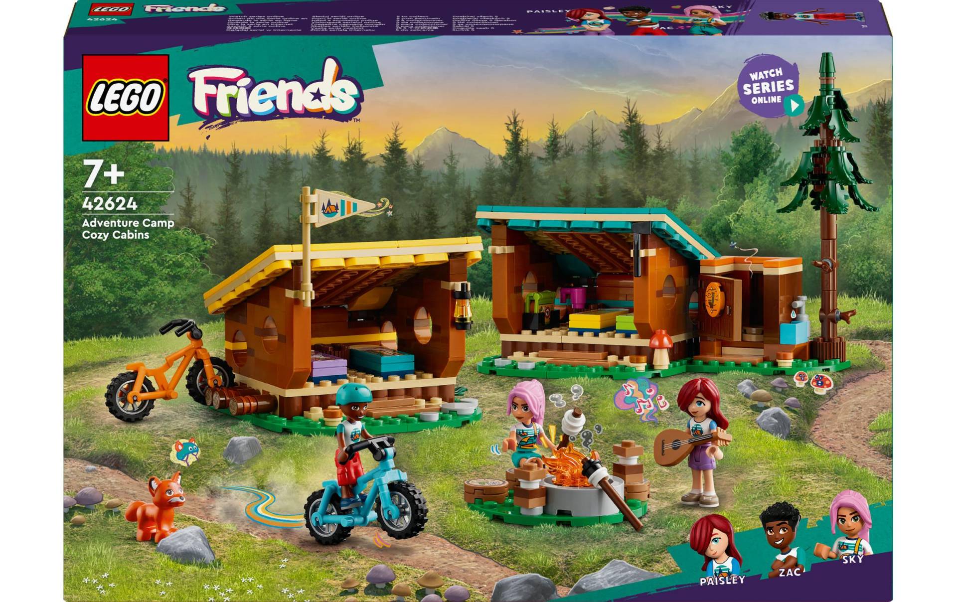 LEGO® Spielbausteine »Friends Gemütliche Hütten im Abenteuercamp 42624«, (437 St.) von lego®