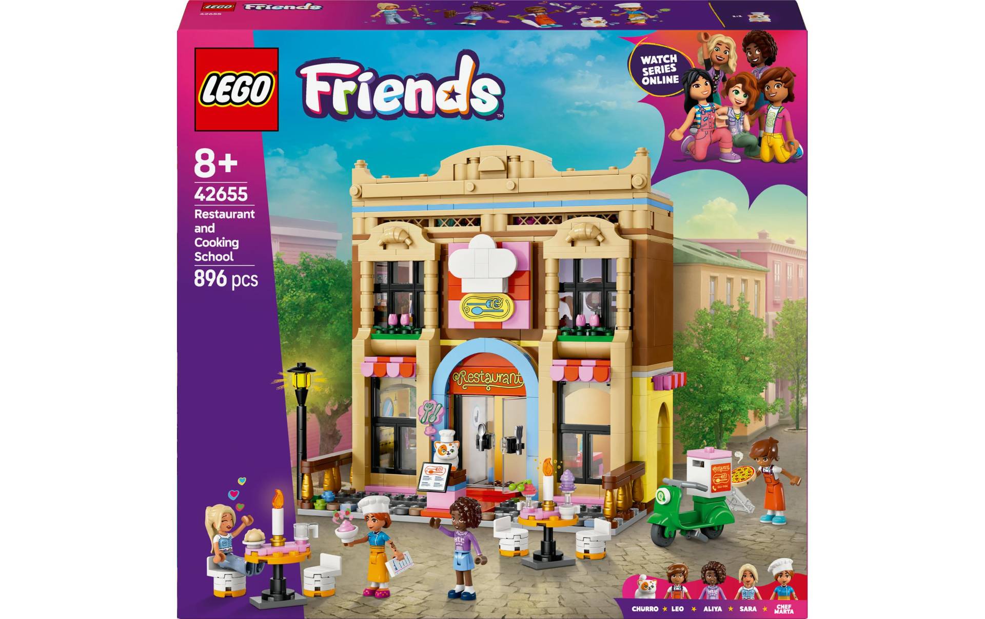 LEGO® Spielbausteine »Friends Restaurant und Kochschule 42655«, (896 St.) von lego®