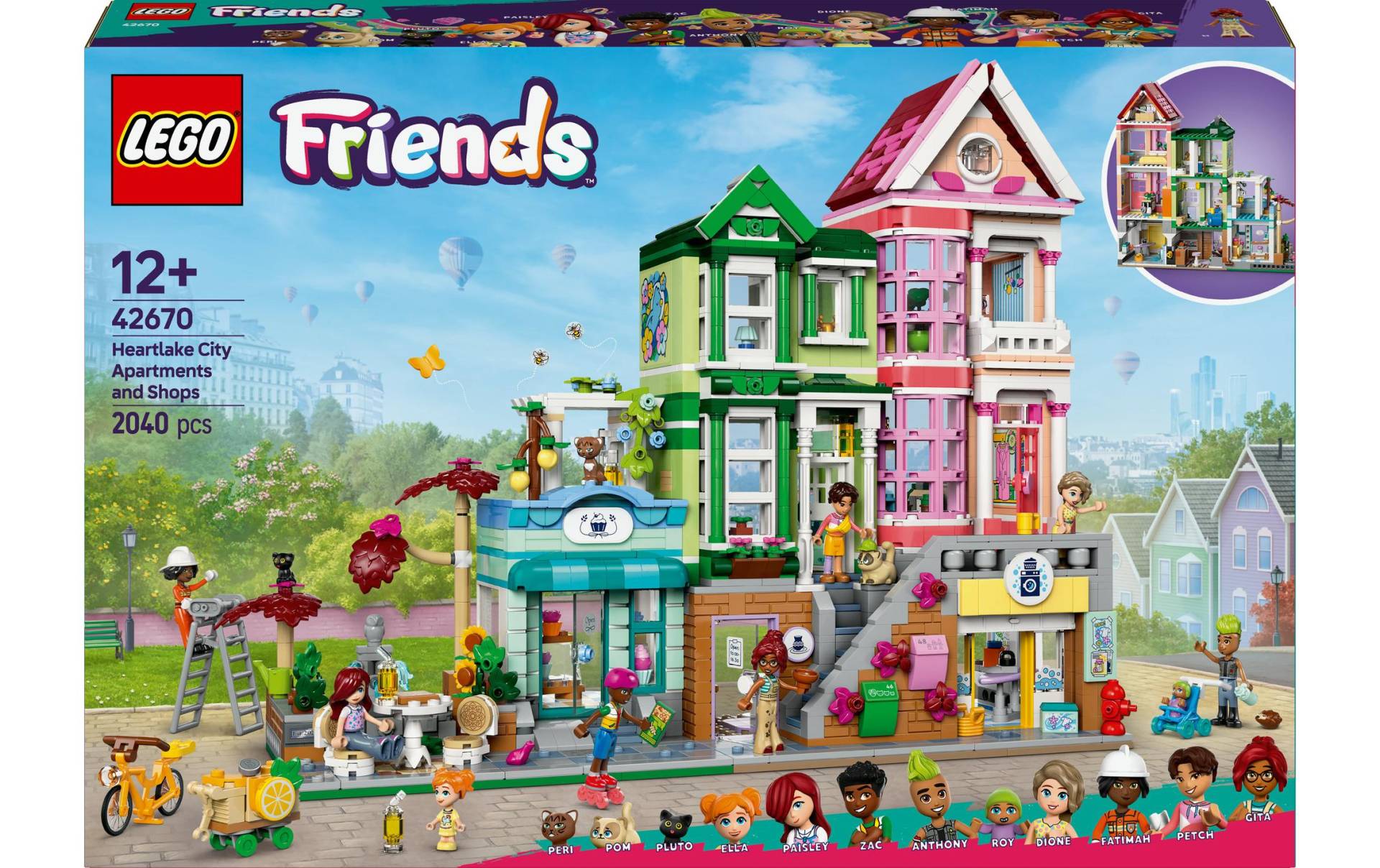 LEGO® Spielbausteine »Friends Wohn- und Einkaufsstrasse 42670«, (2040 St.) von lego®