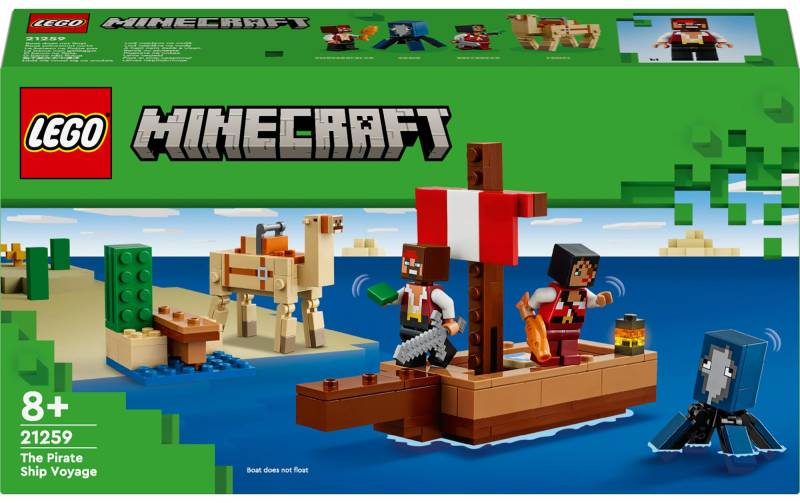 LEGO® Spielbausteine »Minecraft Die Piratenschiffreise 21259«, (166 St.) von lego®