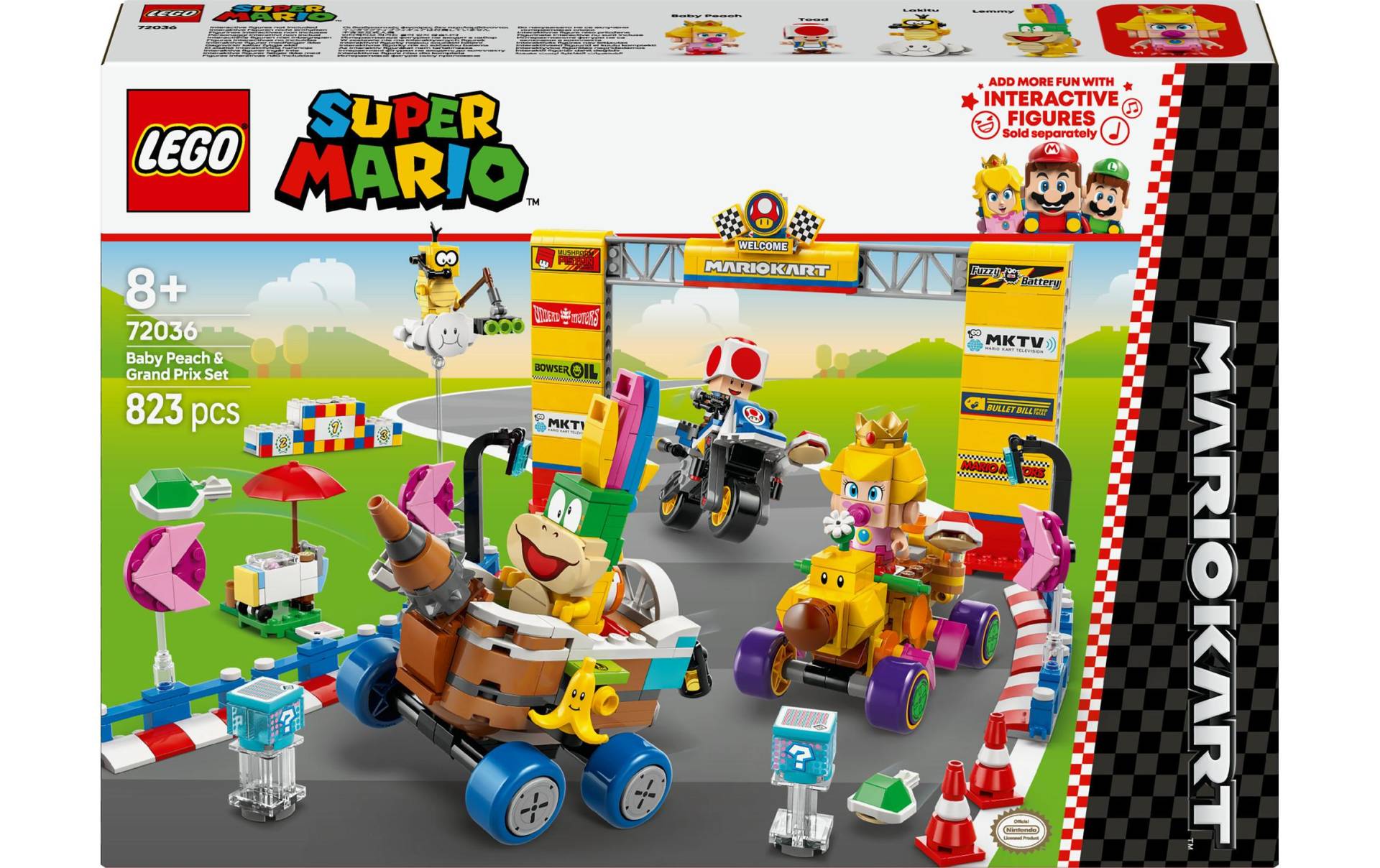 LEGO® Spielbausteine »Super Mario Mario Kart: Baby Peach and Grand Prix-Set 72036«, (823 St.) von lego®