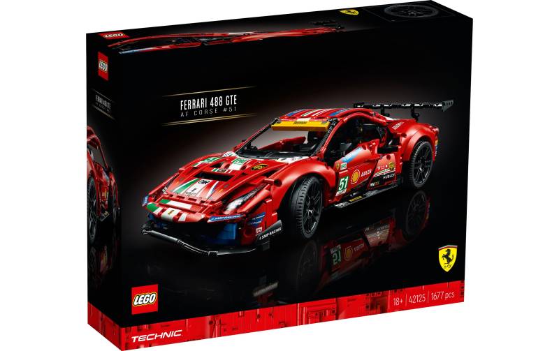 LEGO® Spielbausteine »Technic Ferrari 488 GTE «AF Corse #51» 42125«, (1677 St.) von lego®