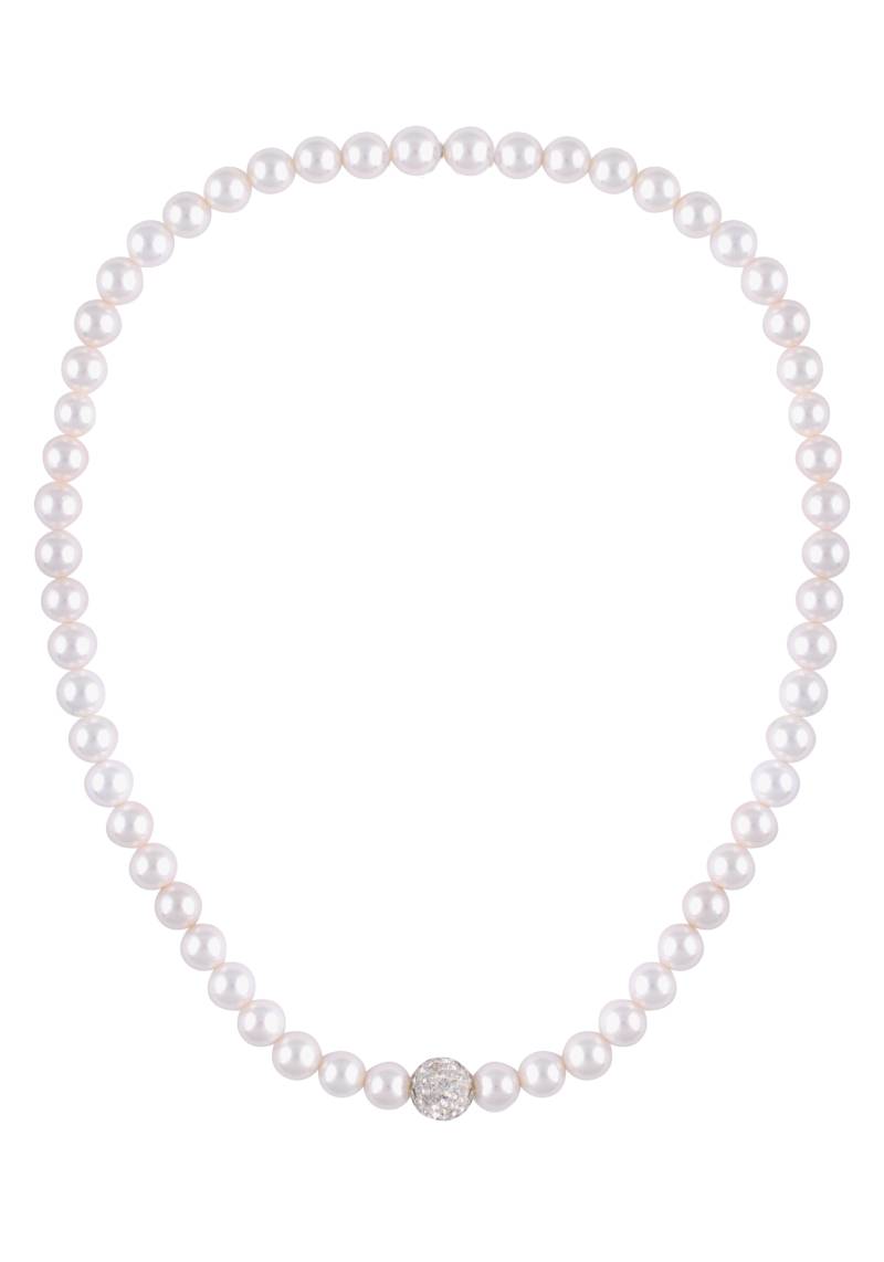 leslii Perlenkette »Geschenk Halskette Perlencollier, 10646213«, mit Strassstein - mit Muschelkernperle von leslii