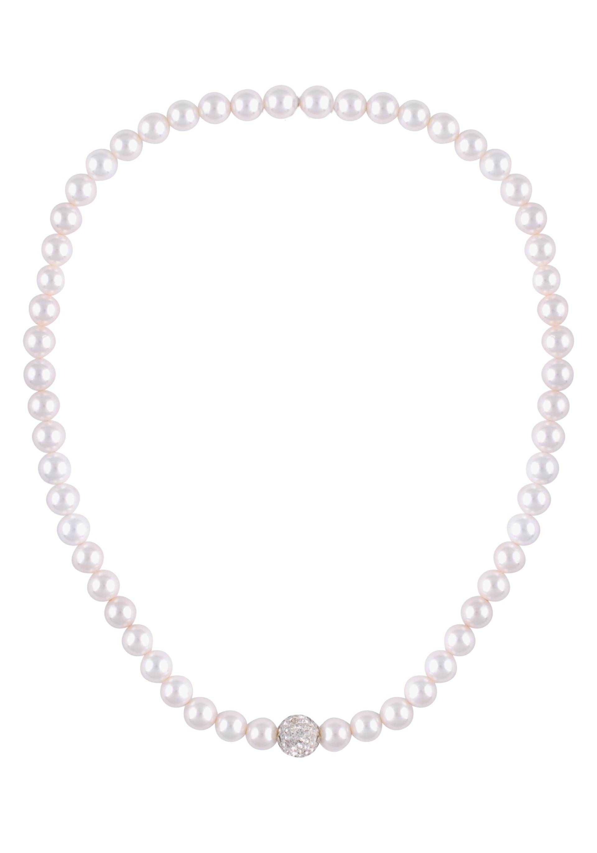 leslii Perlenkette »Geschenk Halskette Perlencollier, 10646213«, mit Strassstein - mit Muschelkernperle von leslii