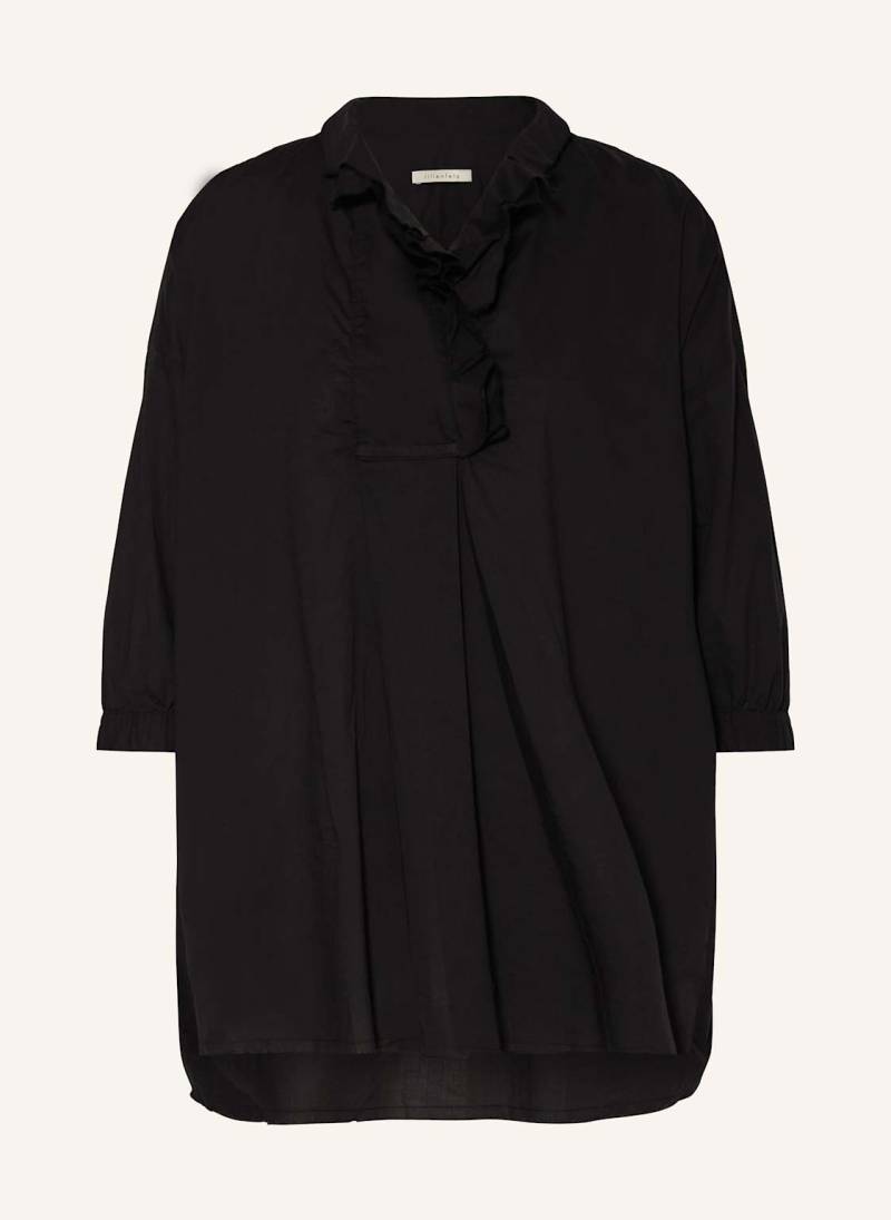 Lilienfels Bluse Mit 3/4-Arm Und Rüschen schwarz von lilienfels