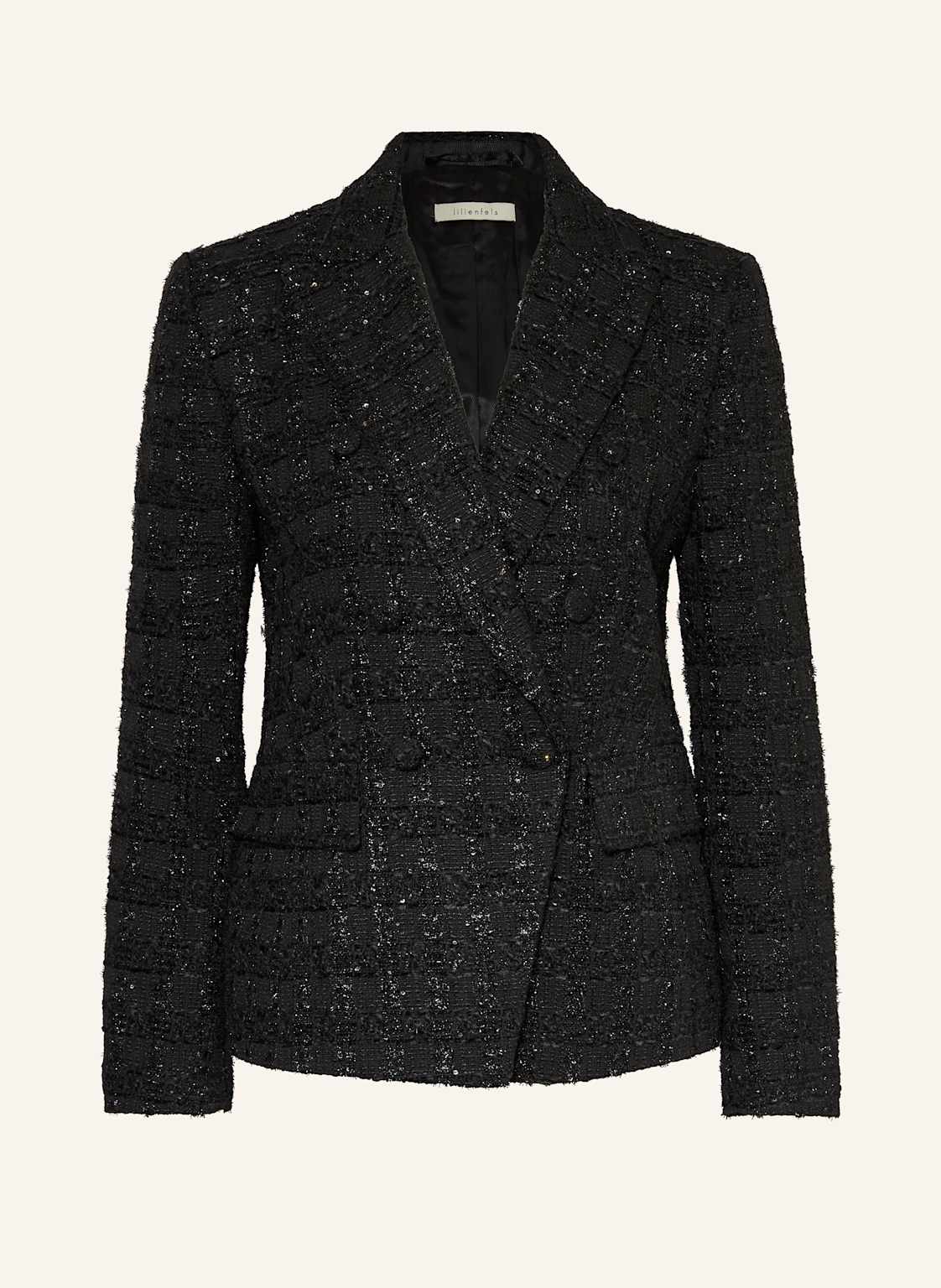 Lilienfels Bouclé-Blazer Mit Glitzergarn schwarz von lilienfels