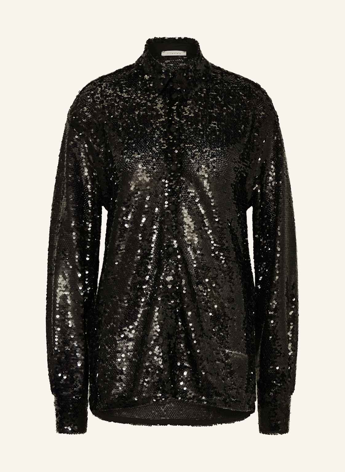 Lilienfels Hemdbluse Mit Pailletten schwarz Lilienfels Hemdbluse Mit Pailletten schwarz von lilienfels