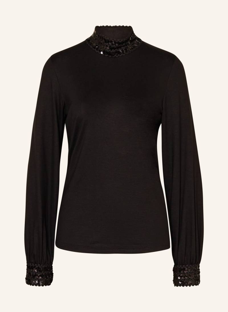 Lilienfels Longsleeve Mit Pailletten schwarz von lilienfels