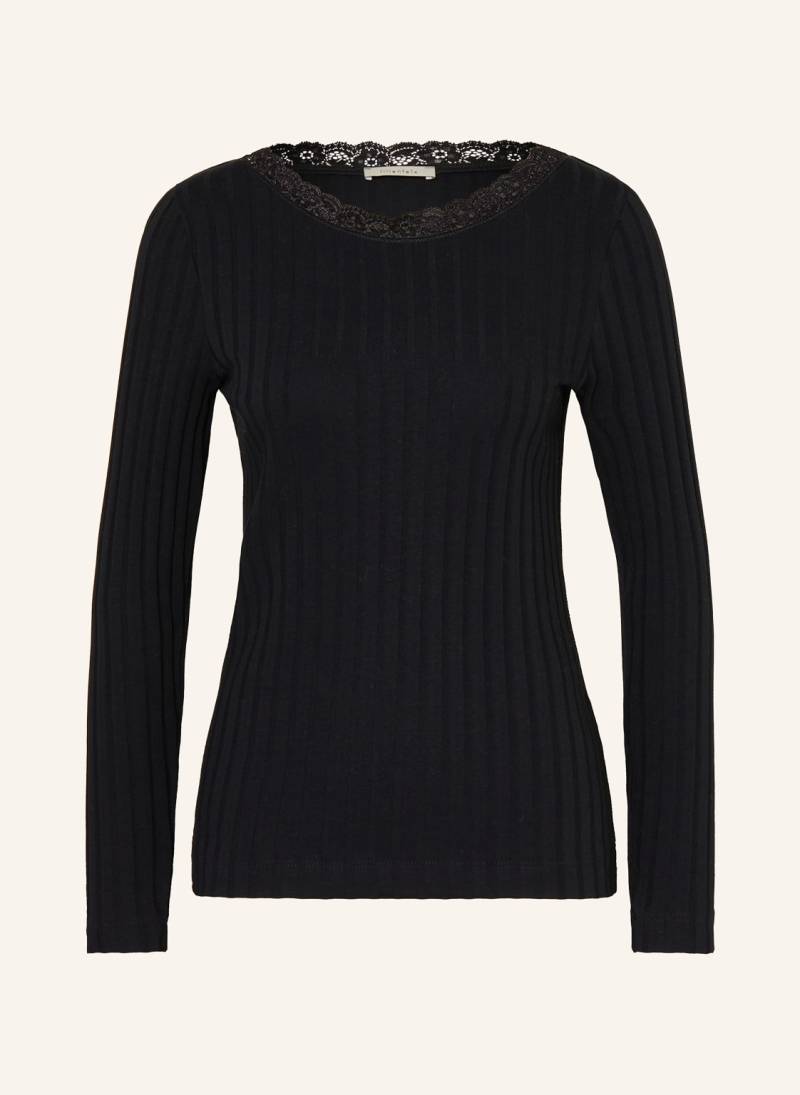 Lilienfels Longsleeve Mit Spitze schwarz von lilienfels