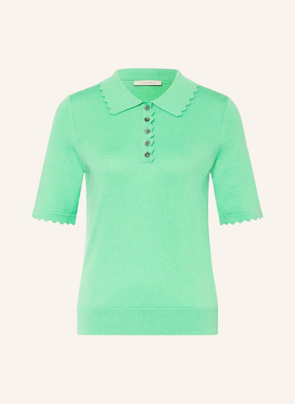 Lilienfels Strick-Poloshirt Mit Cashmere gruen von lilienfels