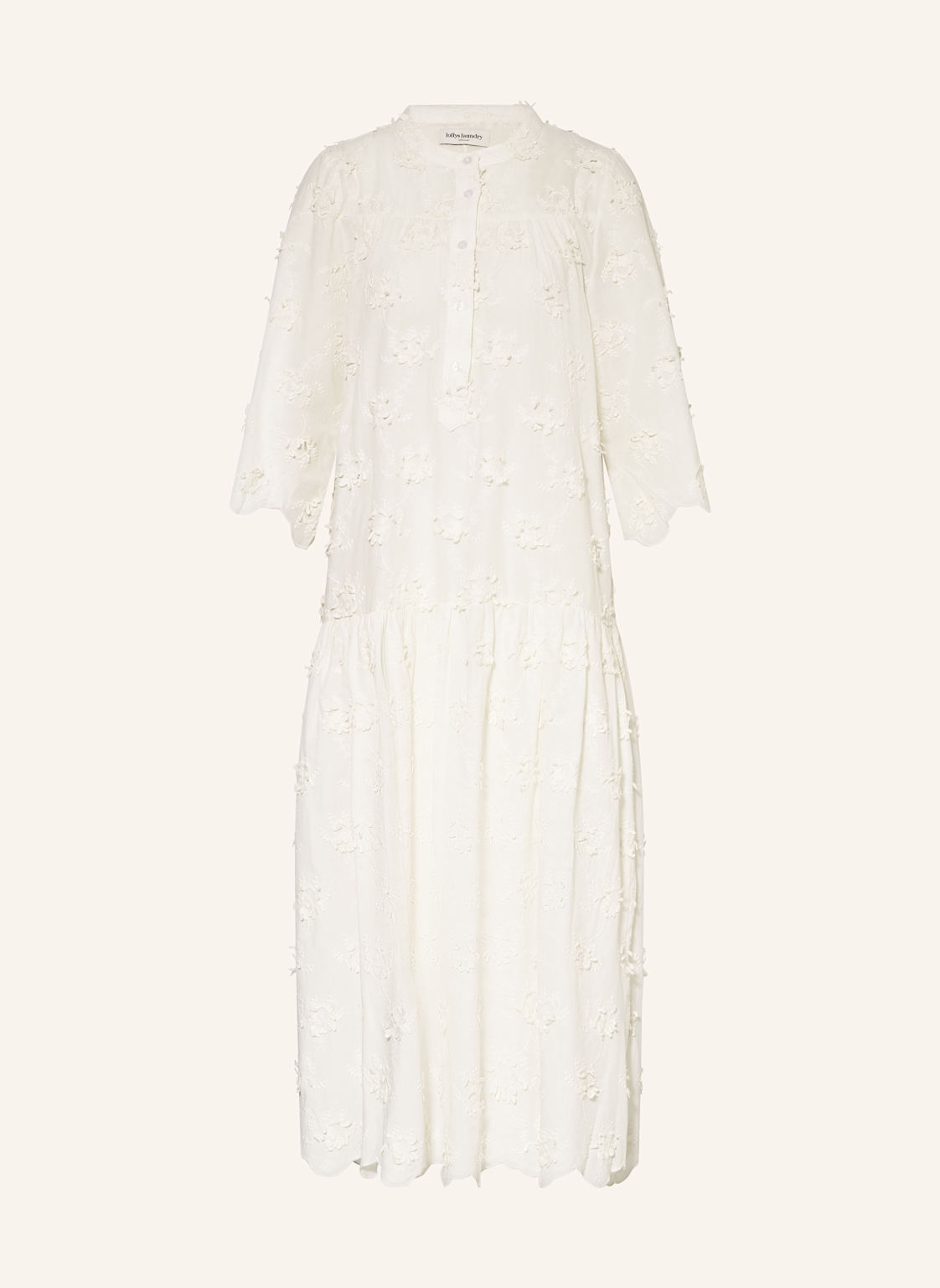 Lollys Laundry Kleid Timorll Mit 3/4-Arm weiss Lollys Laundry Kleid Timorll Mit 3/4-Arm weiss von lollys laundry