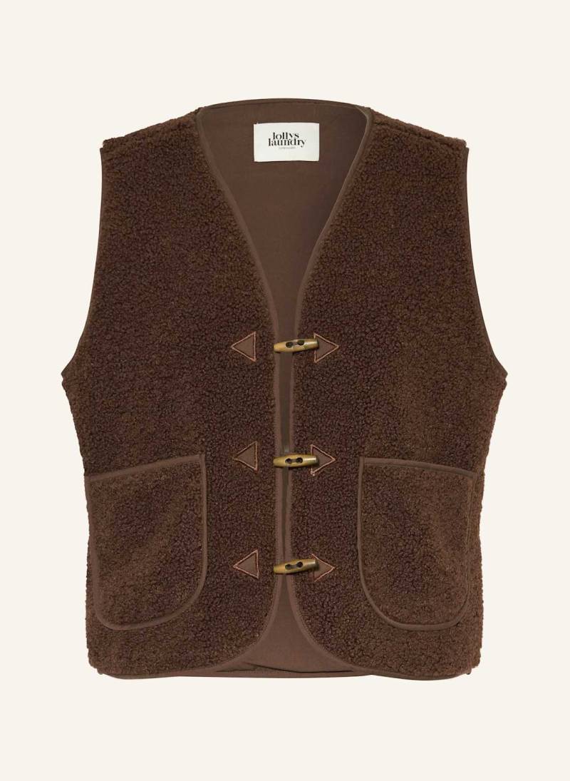 Lollys Laundry Teddyfell-Weste Hugoll braun von lollys laundry