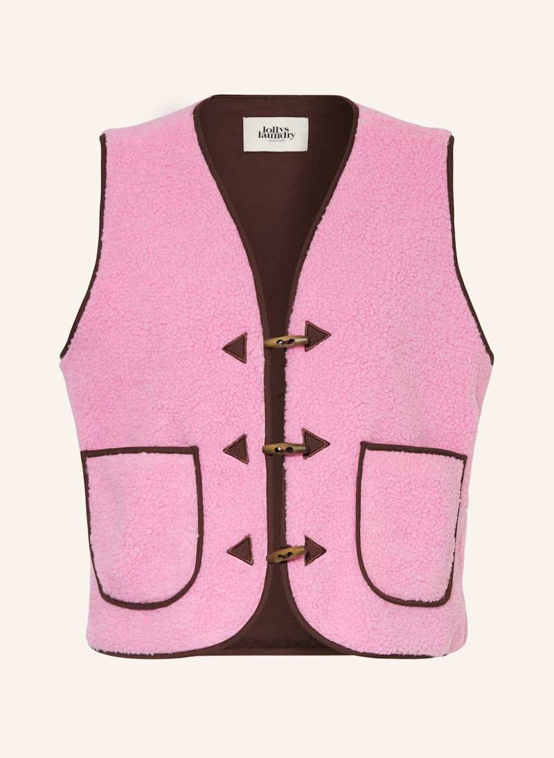 Lollys Laundry Teddyfell-Weste Hugoll pink von lollys laundry