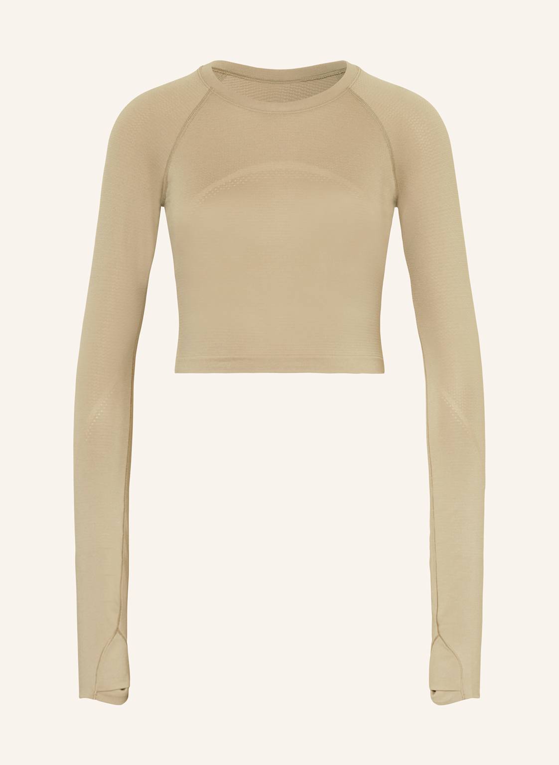 Lululemon Cropped-Longsleeve Swiftly Tech braun von lululemon