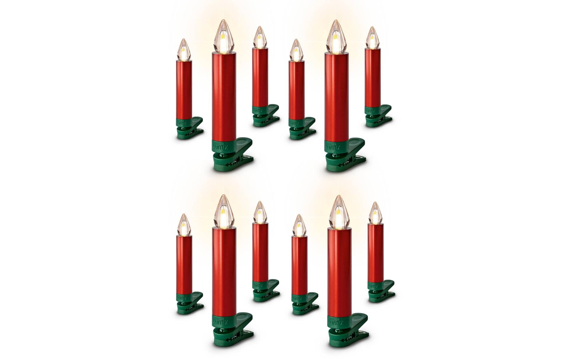 lumix LED-Christbaumkerzen »Lumix LED SuperLight Flame 12er-Starter Set«, 12 St.-flammig lumix LED-Christbaumkerzen »Lumix LED SuperLight Flame 12er-Starter Set«, 12 St.-flammig von lumix