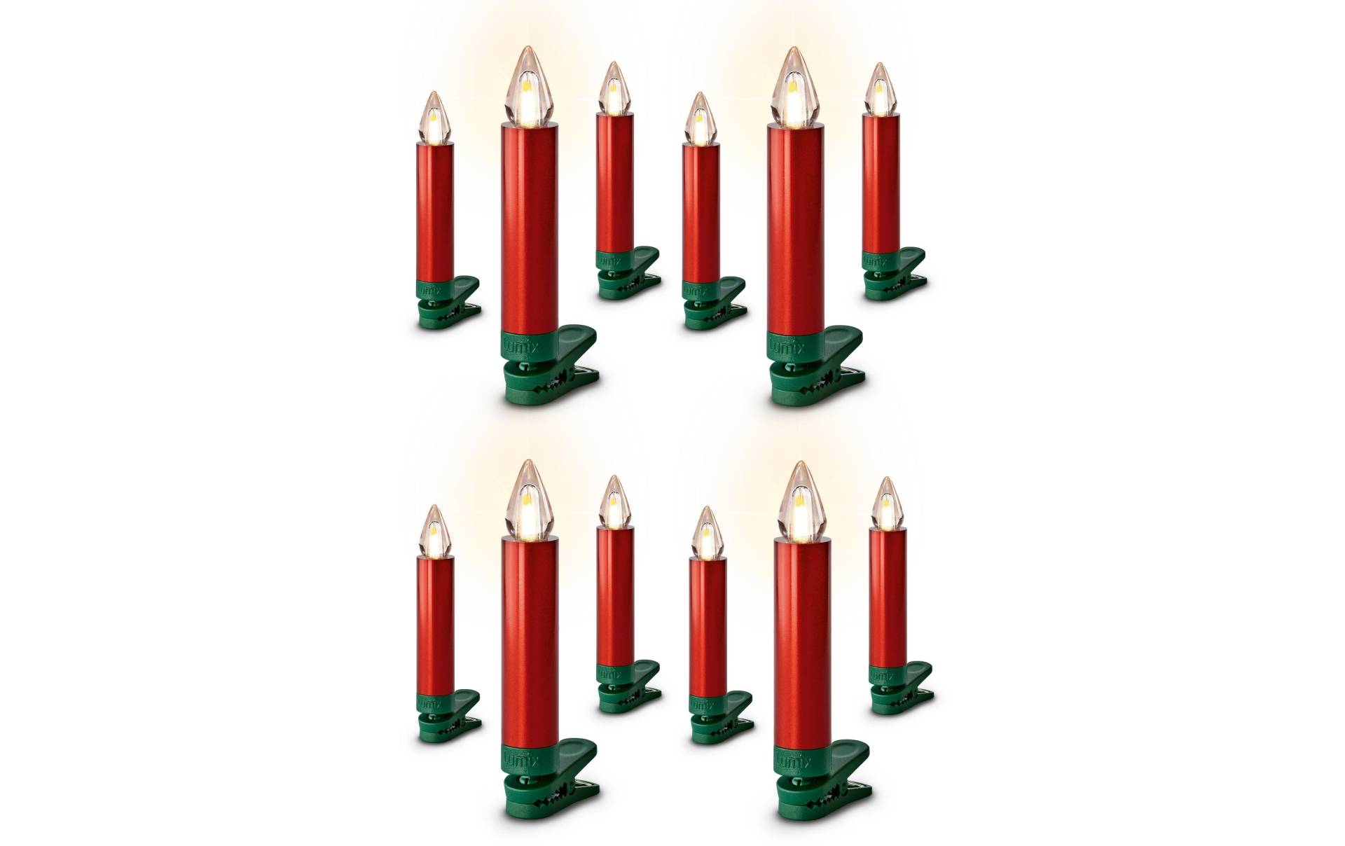 lumix LED-Christbaumkerzen »Lumix LED SuperLight Flame 12er-Starter Set«, 12 St.-flammig von lumix