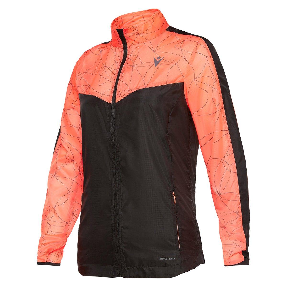 Windbreaker Damen Running Aice Unisex Schwarz / Orange L von macron