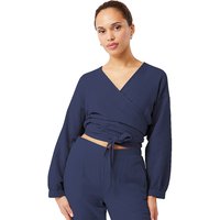 MANDALA Damen Yogashirt Wrap Mousselin dunkelblau | L von mandala