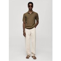 Geripptes Strick-Poloshirt aus Baumwolle Geripptes Strick-Poloshirt aus Baumwolle von mango man