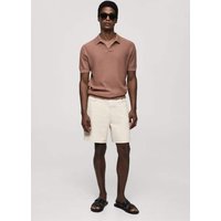 Geripptes Strick-Poloshirt aus Baumwolle Geripptes Strick-Poloshirt aus Baumwolle von mango man