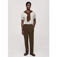 Fließende Regular Fit-Bundfaltenhose von mango man