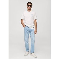 Gemustertes Regular-Fit-T-Shirt aus Baumwolle von mango man