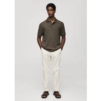 Geripptes Strick-Poloshirt aus Baumwolle Geripptes Strick-Poloshirt aus Baumwolle von mango man