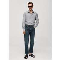 Gestreiftes Regular-Fit-Hemd aus Leinen mit Baumwolle Gestreiftes Regular-Fit-Hemd aus Leinen mit Baumwolle von mango man