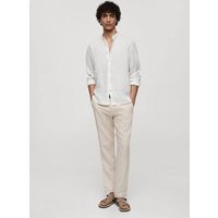 Hemd aus 100 % Leinen mit Mao-Kragen Hemd aus 100 % Leinen mit Mao-Kragen von mango man