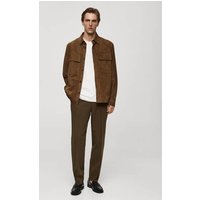 Overshirt aus 100 % Wildleder mit Taschen Overshirt aus 100 % Wildleder mit Taschen von mango man