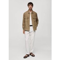 Overshirt mit Taschen aus 100 % Leinen von mango man