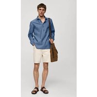 Regular-Fit-Polohemd aus 100 % Baumwoll-Chambray von mango man