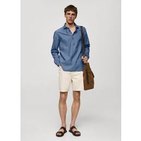 Regular-Fit-Polohemd aus 100 % Baumwoll-Chambray von mango man