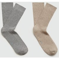 2er-Pack Baumwollsocken mit Rippmuster von mango man