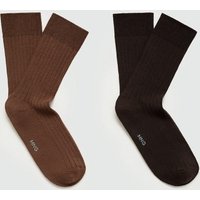 2er-Pack Baumwollsocken mit Rippmuster von mango man