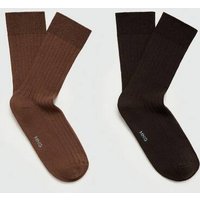 2er-Pack Baumwollsocken mit Rippmuster von mango man