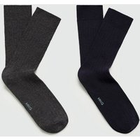 2er-Pack Baumwollsocken mit Rippmuster von mango man