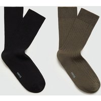 2er-Pack Baumwollsocken mit Rippmuster von mango man