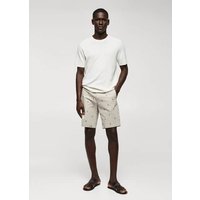 Slim Fit-Bermudashorts aus Baumwolle mit Mikro-Print von mango man