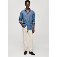 Slim Fit-Hemd aus Baumwoll-Chambray von mango man