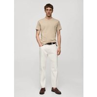 Slim-Fit-T-Shirt aus Baumwolle mit V-Ausschnitt von mango man