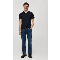 Slim-Fit-T-Shirt aus Baumwolle mit V-Ausschnitt von mango man