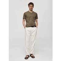 Slim-Fit-T-Shirt aus Baumwolle mit V-Ausschnitt von mango man