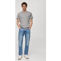 Slim-Fit-T-Shirt aus Baumwolle mit V-Ausschnitt von mango man